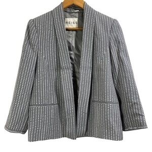 REISS women polkadot blazer jacket Size S 
Color Gray/White Dot